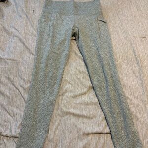 Athleta Gray Leggings with Tapered Fit and Wide Waistband